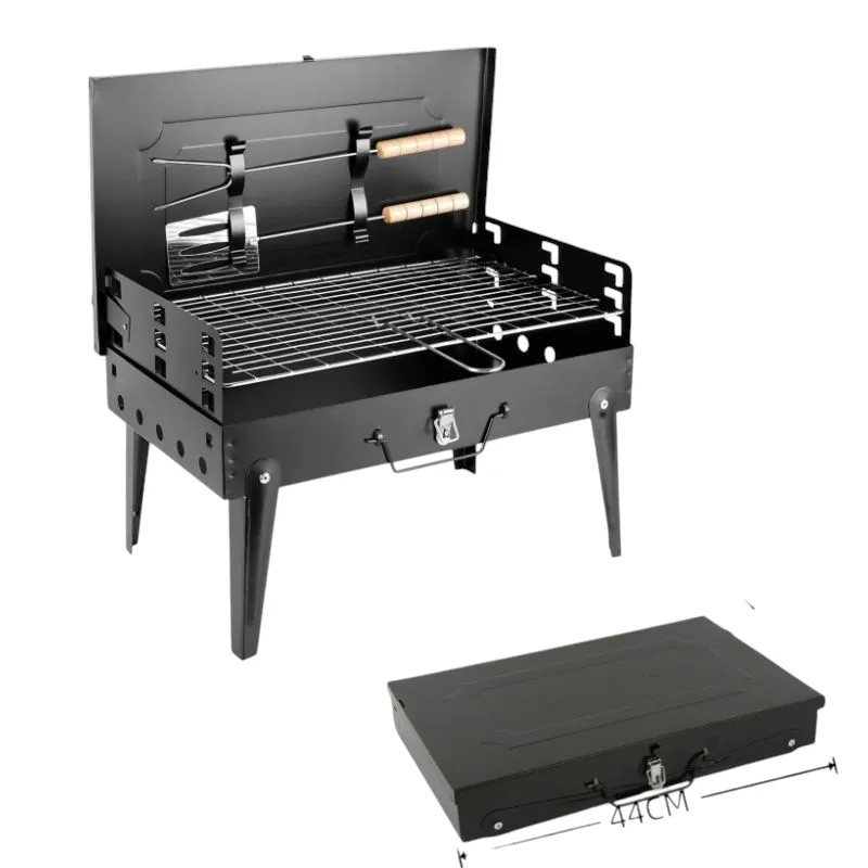 Portable folding barbecue grill
