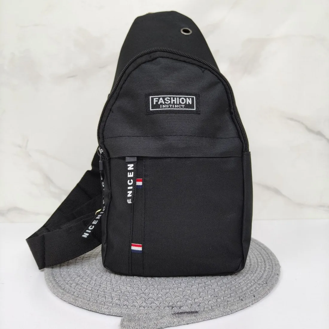 New multicolour linen shoulder bag
